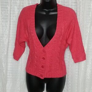 2/$25 or 3/$30 Coral Y2K Classic NWT dELia*s Cable Knit Shrug Cardigan SzXS